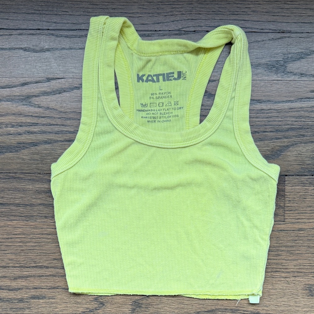 Katie J NYC Neon Yellow Tank Top